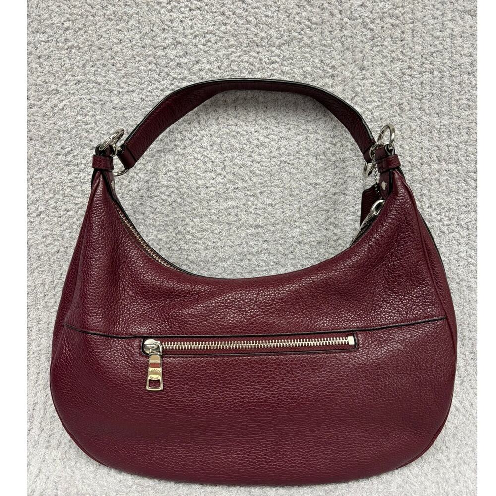 Coach Burgundy Harley East West Pebbled Leather Hobo F38250 #76955 - Picture 2 of 13